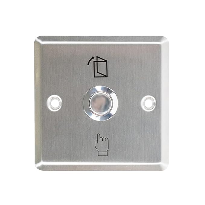 Stainless Steel Door Exit Push Button Switch – 3×3 Inch, NO/COM Output, Heavy-Duty Access Control Exit Button-image-28