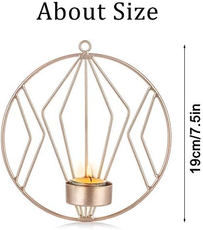 Sziqiqi Set of 2 wall candle holders for living room, wall sconces for pillar candles or tea light, Metal metal candelabra for Living Room Bedroom, for Wedding Bedroom Decor, Rose Gold