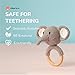 Chippi & Co Wooden Crochet Baby Rattle, Crochet Toys Stuffed Animals Easter Gifts for Kids, Wooden Newborn Toys, Easter Basket Stuffers, Basket Filler, Baby Shower Decor (Eddy The Elephant)