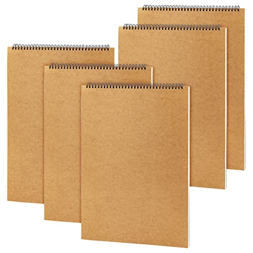 KEILEOHO 5 PCS A3 Landscape Sketchbook, 30 Pages/60 Sheets 160gsm A3 Drawing Pad, Spiral Sketchbooks for Home Office