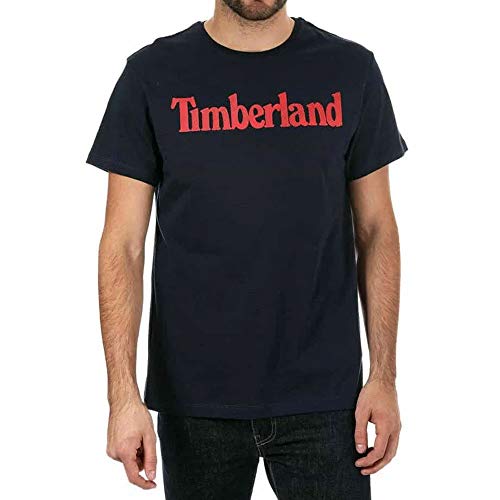 Timberland Mens Mens Season Linear Logo Crew T-Shirt in Navy - L