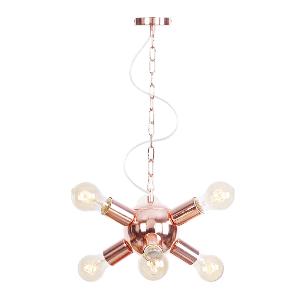 SYAXVOM Semi Flush Mount Ceiling Light Fixture,Sputnik Chandelier,Ceiling Lamp with E27Base for Farmhouse Dining Room Living Bedroom Study Kitchen/Chrome/9Alights