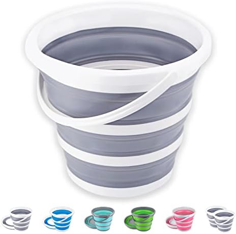 Craftend Collapsible Bucket 10L 2.6 Gallon Cleaning Bucket Mop Bucket Folding Foldable Portable Small Plastic Water Supplies for Outdoor Garden Camping Fishing Car Wash Space Saving