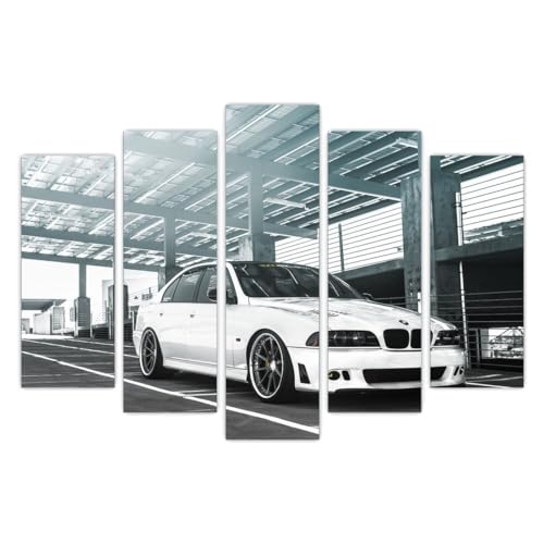 AREDE Set di 5 Stampe da Parete Quadri Moderni Decorazioni da Muro per Casa Soggiorno Camera da Letto e Cucina Auto Sportive | 120 x 80 cm | Pronto da appendere