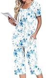 LONGYUAN Plus Size Pajamas for Women Soft Comfy Set Summer Night Lounge Sleepwear Pjs XX-Large