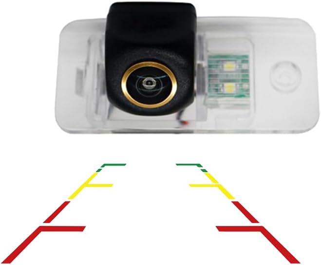 Vlicevrn HD Golden Fisheye Vehicle Car Rear View Camera Dynamic Trajectory Tracks Line Night Vision Backup Parking Camera for Audi A3/S3 A4/S4 A5/S5 A6/S6 A8 (Golden Fisheye Dynamic)