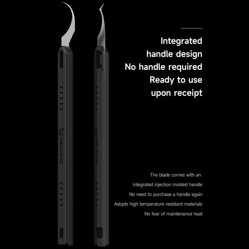 Integrated Rework Blade Set with Anti-Heating Handle Glue Removal Blade Chip Scraper Pry Knife Motherboard Chip Shovel Carving Tools for Phone CPU Chip Glue Remove Degumming Hard Disk Pry Hand Tool image 4