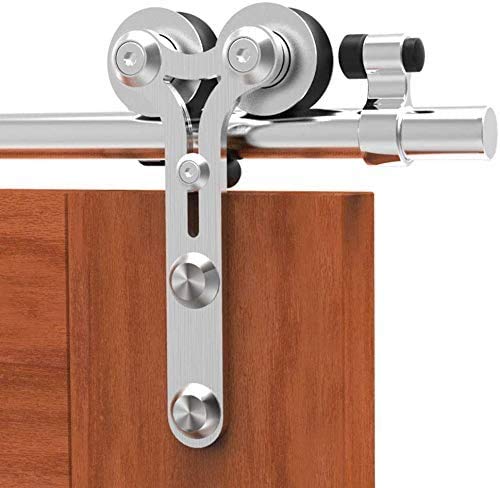 CCJH 3.65M(12FT) 吊り引き戸 レール 納屋のドア金具 レール ステンレス ィーシングル木製ドア(Y型ハンガー)