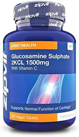 Glucosamine Sulphate 2kcl 1500mg with Vitamin C, 360 Vegan Glucosamine Sulphate Tablets. 12 Months Supply Glucosamine Sulphate 1500mg