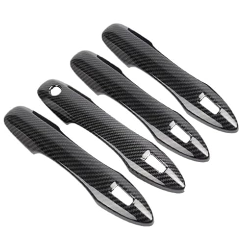 車用サイドドアハンドルカバー Compatible With For Mazda2 2020 2021 2022 2023 車用カーボンファイバー外装ドアハンドルカバー 車用外装ステッカーアクセサリー