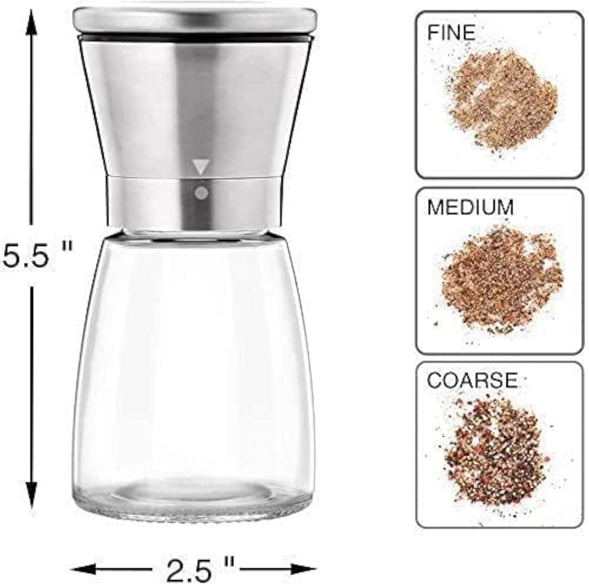 Siara Mini Pepper Grinder with Adjustable Coarseness and Ceramic Blades