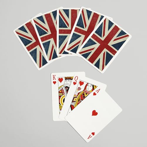 Union Jack, Distressed Letterpress, 52 Naipes Póker miniatura 7