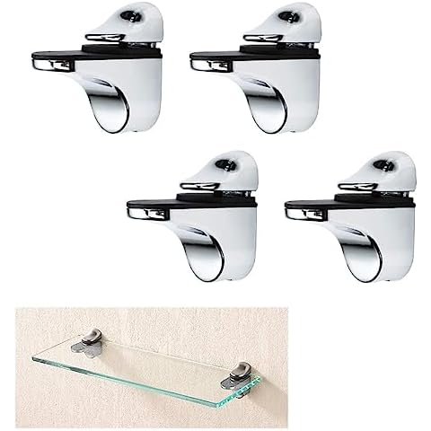Adjustable Wood/Glass Shelf Bracket Solid Metal Wall Mount 2 Pcs or One Pair,Polished Chrome (k839-4PCS) Cover
