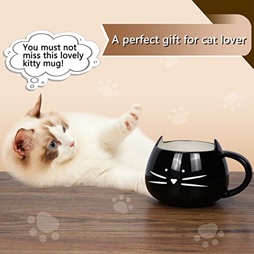 Juego de 2 Mugs de Cerámica para Café Gatitos Blanco y Negro miniatura 6