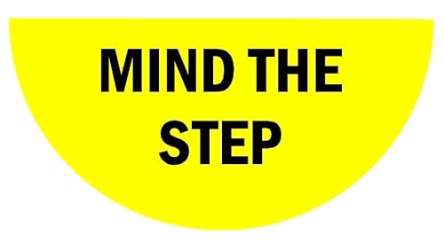 Mind The Step Floor Sticker - Self Adhesive Floor Graphic (200mm x 100mm)