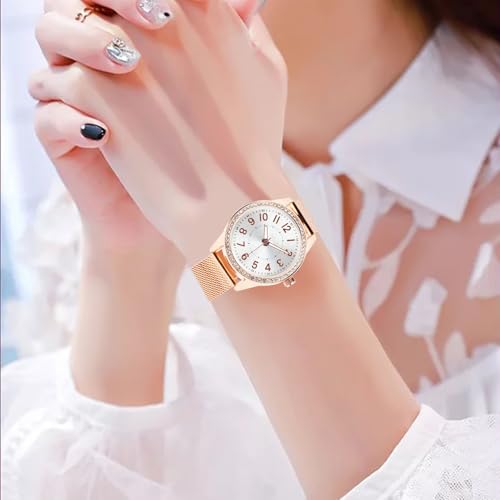 Image of Women's Watches Ladies Analog Quartz Wrist Watch with Stylish Crystal Diamonds for Women Girls(Rose Gold)