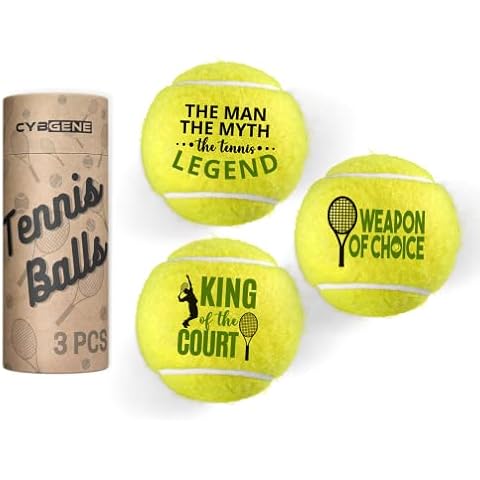 CybGene Tennis Gifts, Set of 3 Unique Tennis Balls with Gift Package, Perfect for Tennis Teammate, Partners - Men/Boys Cover
