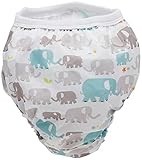 Kushies Baby Waterproof Training Pant (38-44 Pounds), White Elephants, X-Large