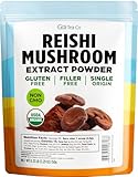 Gya Tea Co Reishi Mushroom Powder 0.33 lb (5.29 oz) - 100:1 Extract Reishi Mushrooms Supplement for Wellness Support, Energy & Vitality, Ayurveda Nootropic for Coffee, Tea, Non-GMO, Vegan, Gluten-Free