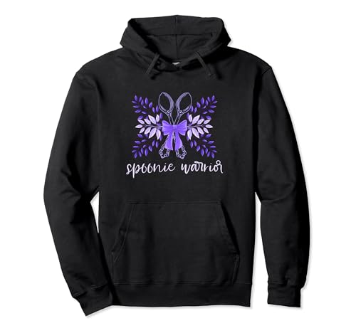 Spoonie Warrior Fibro Lupus Fatigue Migraine Purple Floral Sweat à Capuche