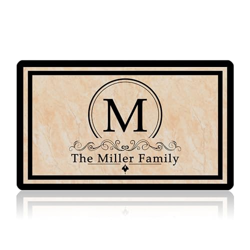 Differ More Personlized Welcome Mats Outdoor for Front Door - Custom Welcome Initials Door Mats Outdoor Entrance - Door Mat with Anti-Slip Backing(24"x16")