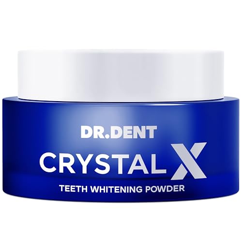 DR.DENT CrystalX Teeth Whitening Powder - Safe for Enamel - Non Sensitive - Removes Years of Stains - 6 Months Supply