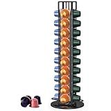 Porte Rangement pour Nespresso Capsules de Café, Supports pour 40 Capsules de Café Noir, 360 Degrés Rotable Range Coffee Capsule Stands, Distributeur de Capsules, Support de Rangement Dosette