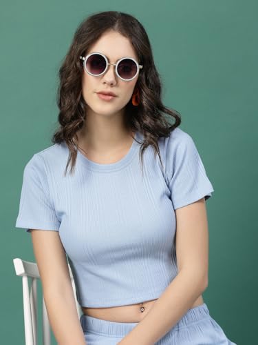 Image of Rigo Cotton Co-ord Set for Women | Round Neck, Slim Fit Tracksuit Co-ords Set for Women | Stylish Dresses for Women | Casual Wear, Beach Wear, Vacation Wear Outfit for Women