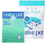 Native Pet Fresh Breath Bundle: 60 Scoops GutWell Clean Breath - Dog Breath Freshener & 3 Large Yak Cheese Himalayan Dog Chews - Long Lasting Dental Sticks