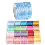 Dxcaicc Hilo De Nylon Decorativo, Iridiscente, Juego De 6 Carretes – para Borlas, Trenzados Y Proyectos Creativos De Bricolaje,C14