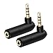 VANDESAIL Audio Adapter, 90° Right Angle Stereo Headphone Adapters 3.5mm Male to Female Jack Gold Plated Plug