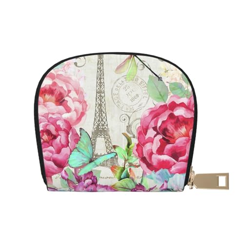 Portefeuille cartes cuir femme anti-perte avec zip acier résistant