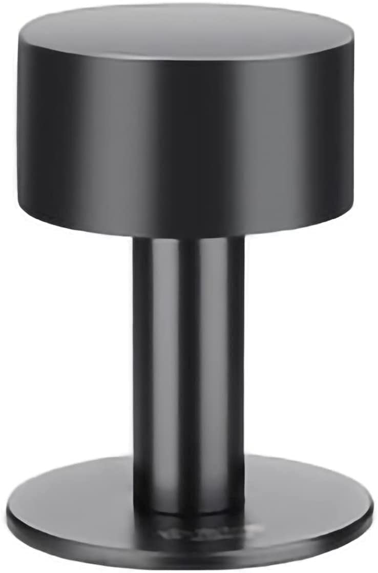 Door Stopper, Long Stainless Steel Rubber Buffer Wall-Mount Doorstop Black Stop(45 * 60mm)