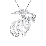 LGSY Sterling Silver Marine Corps Badge Pendants for Women, Design Pearl Cage Pendants for Pearl...