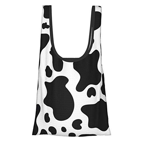 ZCHW Impression de sacs d'épicerie lavables réutilisables de modèle de vache grands sacs à provisions écologiques pliables Cover