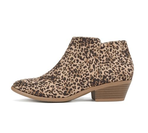 Image of Soda Women's Mug Round Toe Faux Suede Stacked Heel Western Ankle Bootie