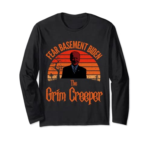 Anti Biden Halloween Elezione 2020 Grim Creeper Harris voto Maglia a Manica