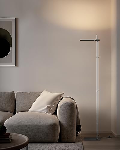 Visdanfo Modern Floor Lamp, 360 Degree Rotation Sky Led Floor Lamp Office Lighting, Bright Led Standing Pole Light, Tall Lamps For Living Room,Bedroom,Reading,Study Room (Black) #TOP1