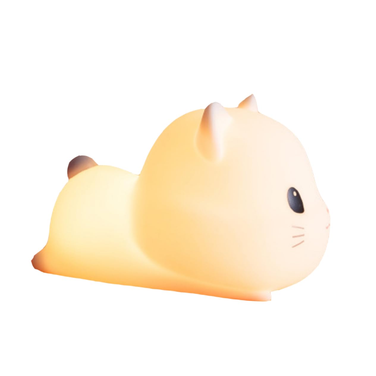 DOITOOL Lámpara de Noche USB Forma de Gato de Silicona Color Blanco | Control por Palmaditas, Diseño Decorativo Creativo, Uso en Hogar y Tiendas, Estructura en Abs y PC