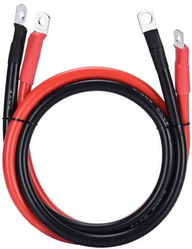 DIHOOL Câble de Batterie 25mm2 M8 100cm 4awg câble Silicone Flexible résistant à la Chaleur