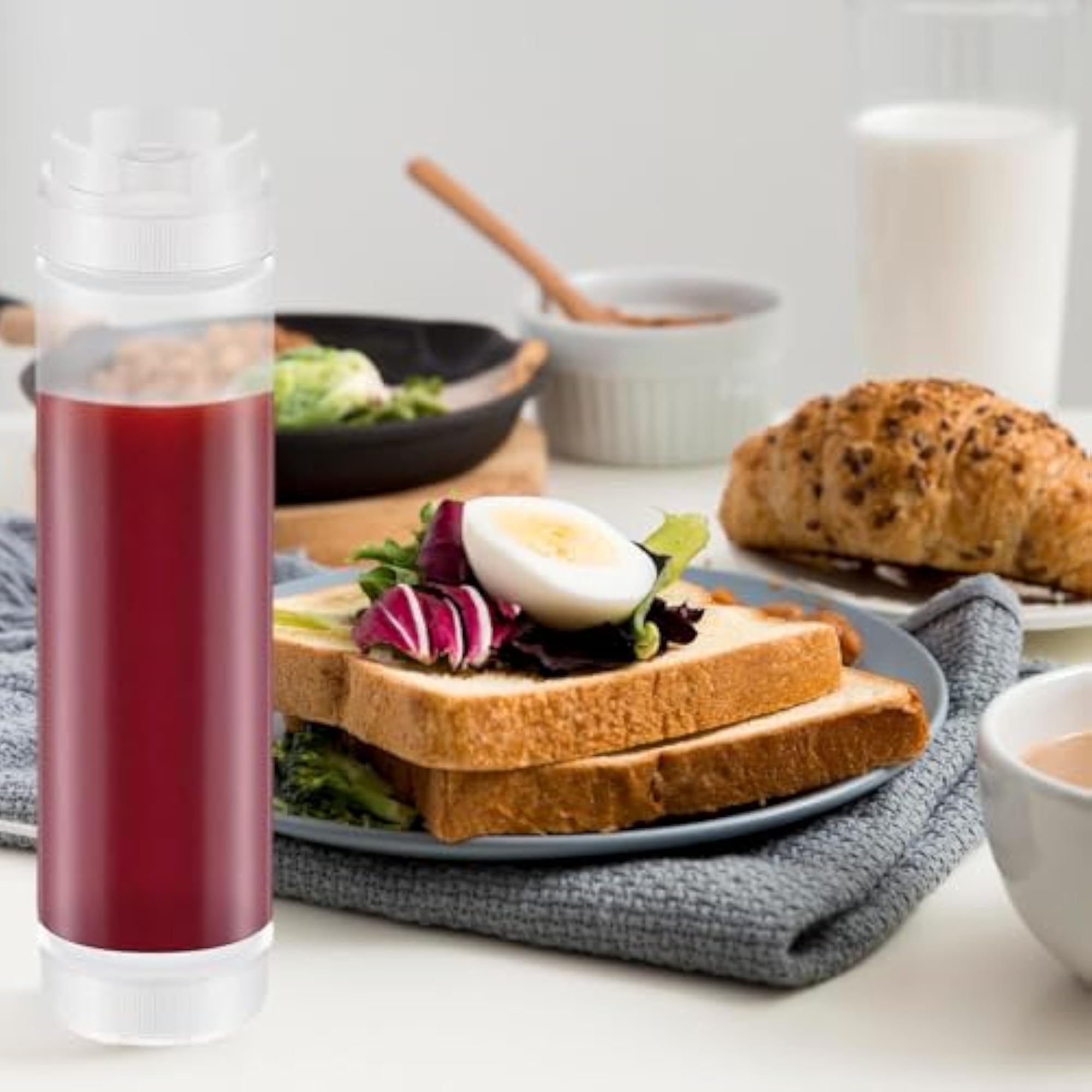 3 Pieces Condiment Squeeze Bottles, Refillable for Dressings