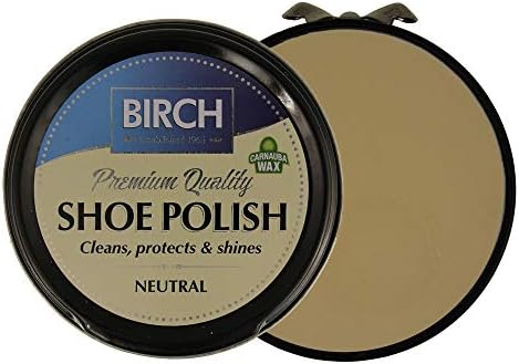 Charles Birch Premium Quality Shoe Polish 50ml, High Pigment, Cleans Protects Shines inc Carnauba Wax, Lever Open Tin (Neutral)