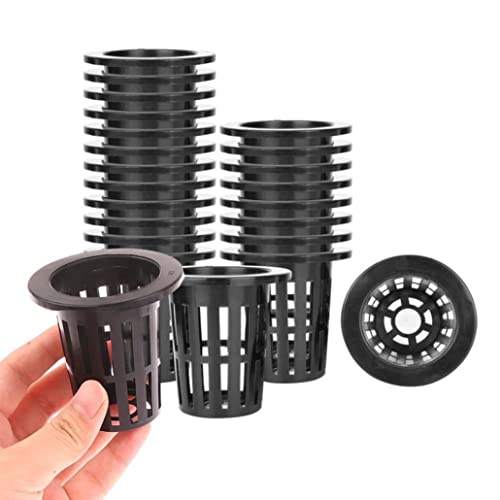 Syglawnd Vasi in Rete per Piantare, Vasi in Rete per Coltura Tazze a Cestino Plastica per Piantare il Giardino Germinazione del Vivaio 50MM 50 PZ