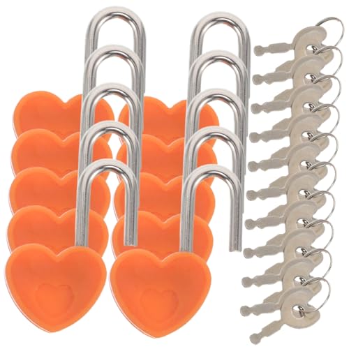 ELAYARD 10 Set Heart En Forme De Minimos De Mini Les Bagages De Coeur Verrouille Les Cadenas Avec Clé Pour Le À Main Boîte À Main Armoire