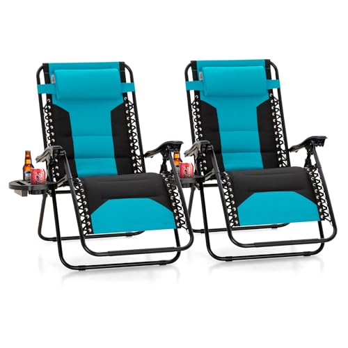 PHI VILLA XXL Oversized Padded Zero Gravity Chair Set of