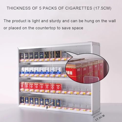 Vitrinas de cigarrillos con cerraduras y soporte rectangular para pitilleras de alta seguridad 4