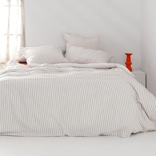 Housse de couette 155x220 beige Layering en textile de qualité supérieure - 2