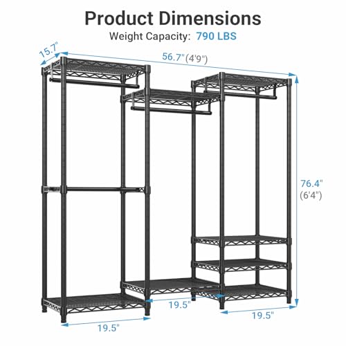 Image of VIPEK V5 Medium Freestanding Clothes Rack, Modular Closet System, Black