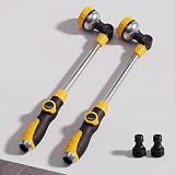 Hushee 2 Pcs Garden Watering Wand, 18.5 Inch Hose Watering Wand with 180° Rotating Head, Thumb Flow Control, 8 Spray Patterns, Garden Hose Nozzle Sprayer for Lawn, Plants, Car Wash