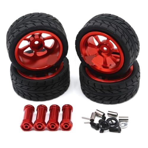 ZDingTech 16440 Upgrade Metal Wheels Tires with Wheels Extenders for 1/16 MJX Hyper Go H16BM H16GT,14301 14302 Parts,Metal Wheels for MJX 16207 16208 16209 16210 14301 Upgrade Parts H14BM 14209 14210